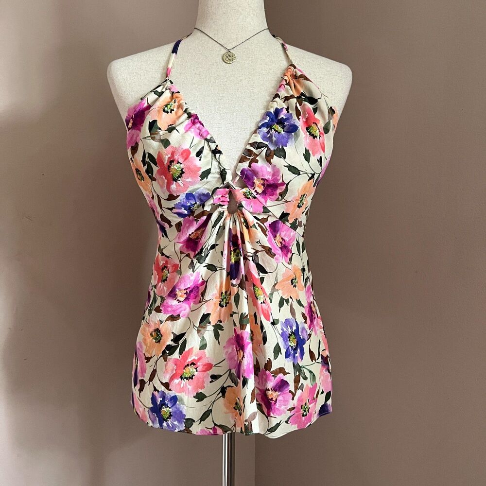 Favorite Daughter Slow‎ Dancing Floral Halter Top Size M Vacation Euro Summer